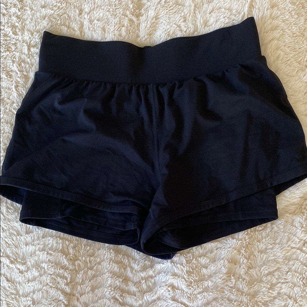Fabletics Black Athletic Shorts with Elastic Waistband